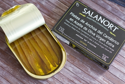 Anchoas del Cantábrico Salanort "00" en aceite de oliva virgen extra 120 gr.