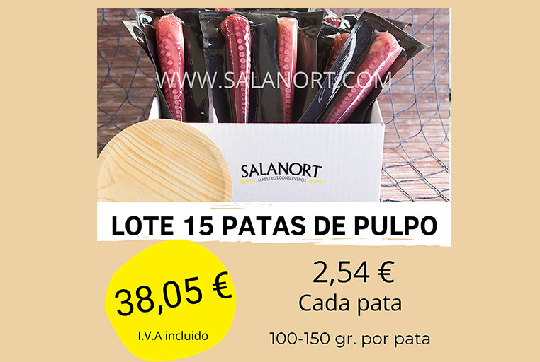 Patas de pulpo cocido envasado al vacío Salanort